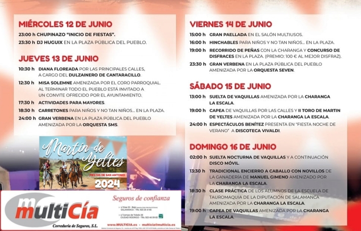 Programa fiestas San Antonio Mart&iacute;n de Yeltes | Imagen 1