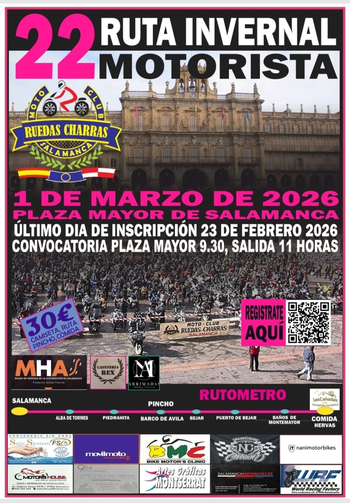 M&aacute;s de 150 motoristas tomar&aacute;n la Plaza Mayor de Salamanca en la salida de la XXII Ruta Invernal | Imagen 1