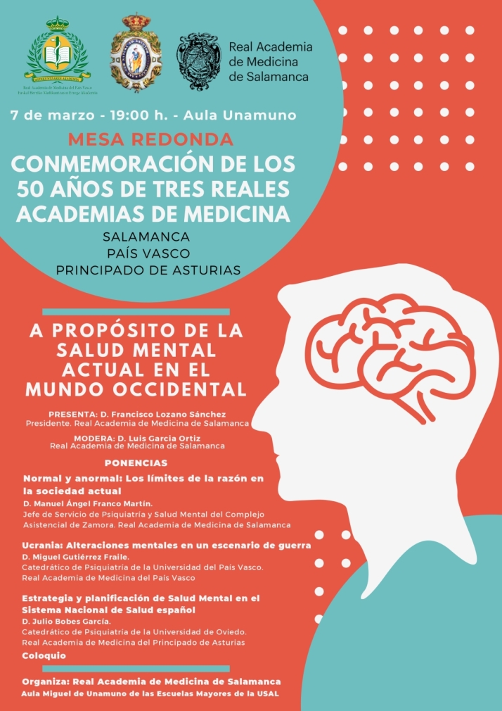 La Academia de Medicina de Salamanca conmemora sus 50 a&ntilde;os con una mesa sobre salud mental | Imagen 1