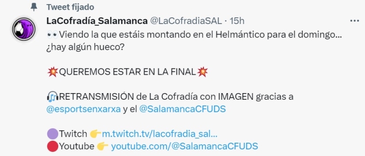 El Salamanca UDS - Sant Andreu por el ascenso se ver&aacute; gratuitamente en YouTube con narraci&oacute;n en castellano | Imagen 1