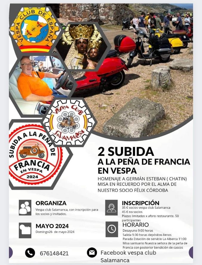 La segunda Subida a la Pe&ntilde;a de Francia en Vespa ser&aacute; el 26 de mayo | Imagen 2