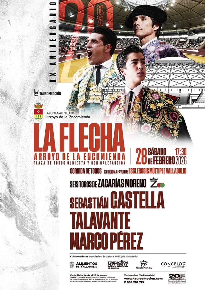 Marco P&eacute;rez en un cartel de lujo para celebrar el 20&ordm; aniversario de la plaza de toros de La Flecha | Imagen 1