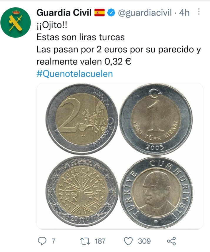 Esta es la moneda que te pueden 'colar' y que imita a la de dos euros | Imagen 1