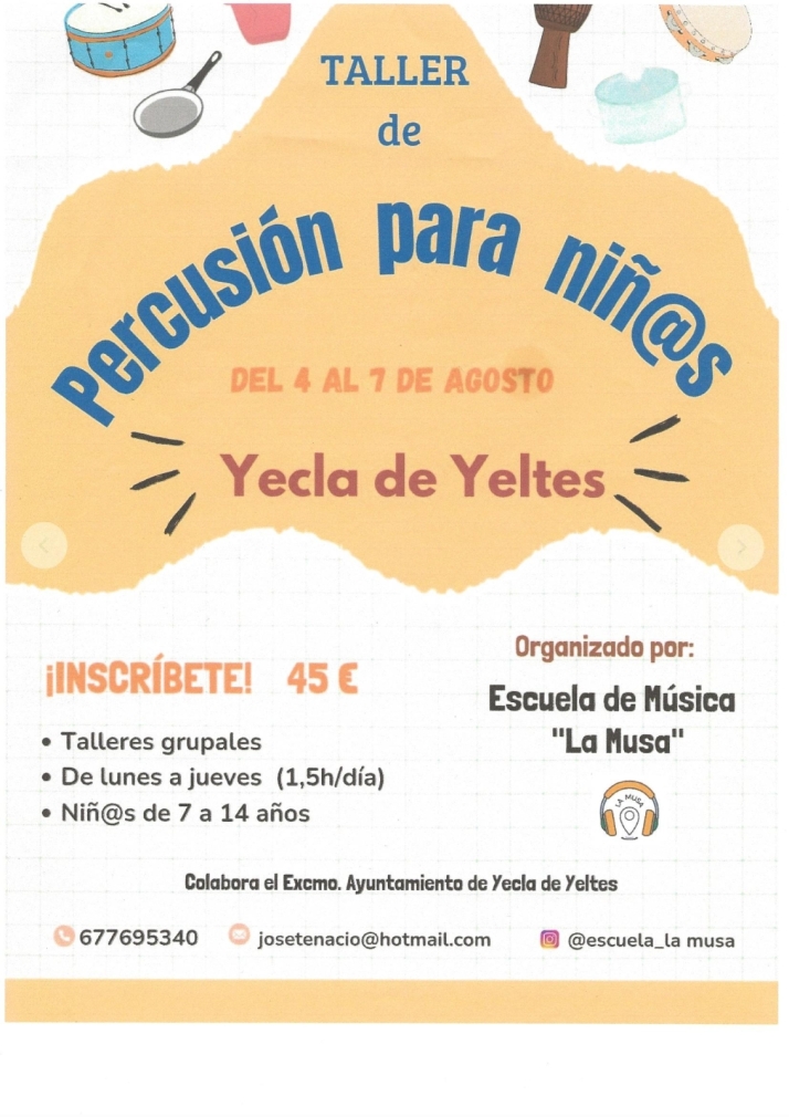 Yecla de Yeltes acogerá un taller de percusión infantil | Imagen 1