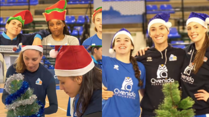 VÍDEO | La divertida celebración del Perfumerías Avenida por Navidad: ¡Iyana, Zellous y Tabdi se animan hasta a cantar!