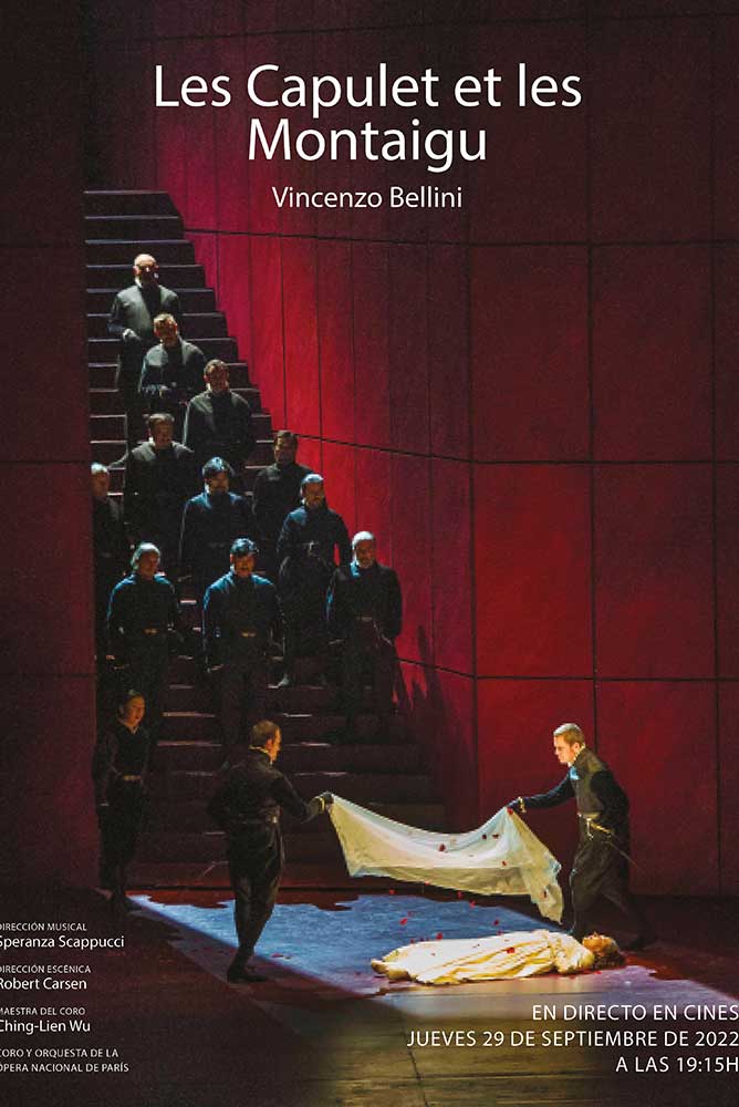 Cartel:  Ópera Capuletos y Montescos, de Bellini 