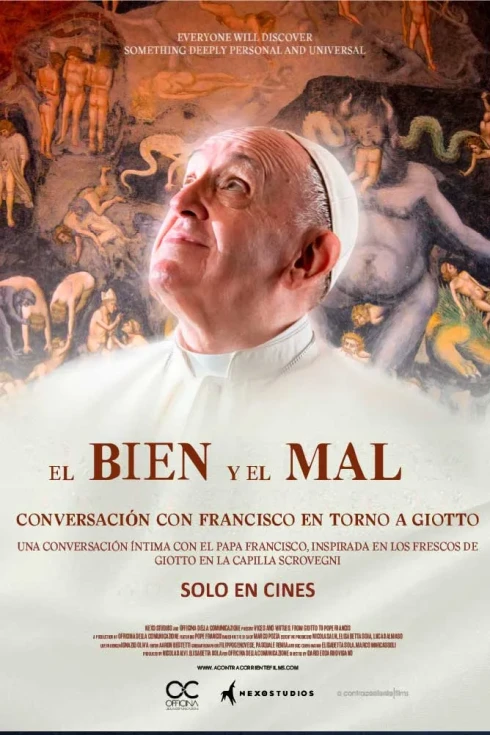 Cartel de El bien y el mal, conversacion con Francisco en torno a Giotto